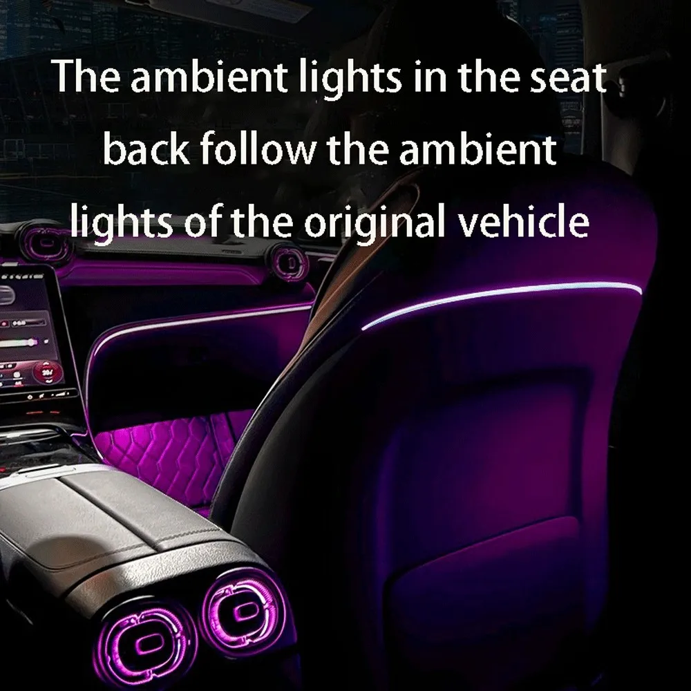 메르세데스 벤츠 GLE GLS W167 X167 용 LED 시트 백 앰비언트 라이트, 자동차 조명 장식 램프 및 스트립, 64 가지 색상