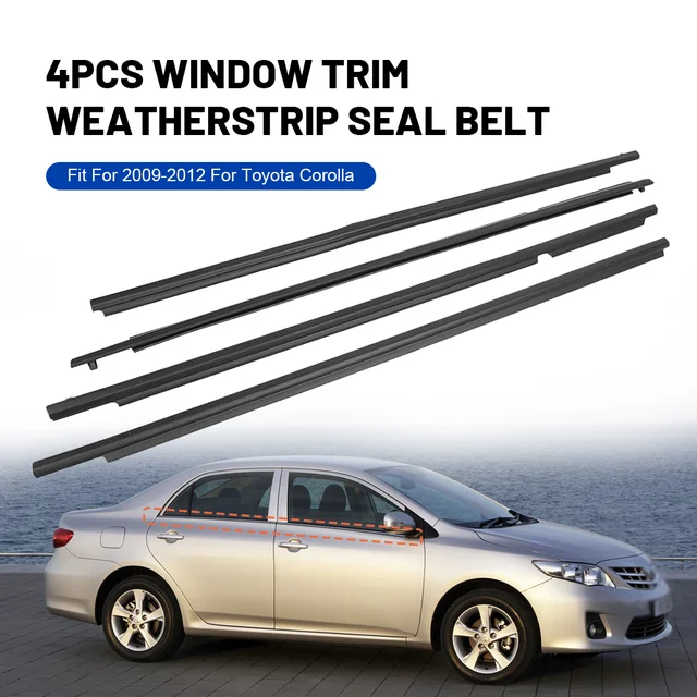 Coupe-vent pour Toyota Corolla 2009 2010 2011 2012, 4 pièces, garniture de  fenêtre extérieure, ceinture de porte, moulage extérieur, déflecteur de  pluie pour voiture - AliExpress