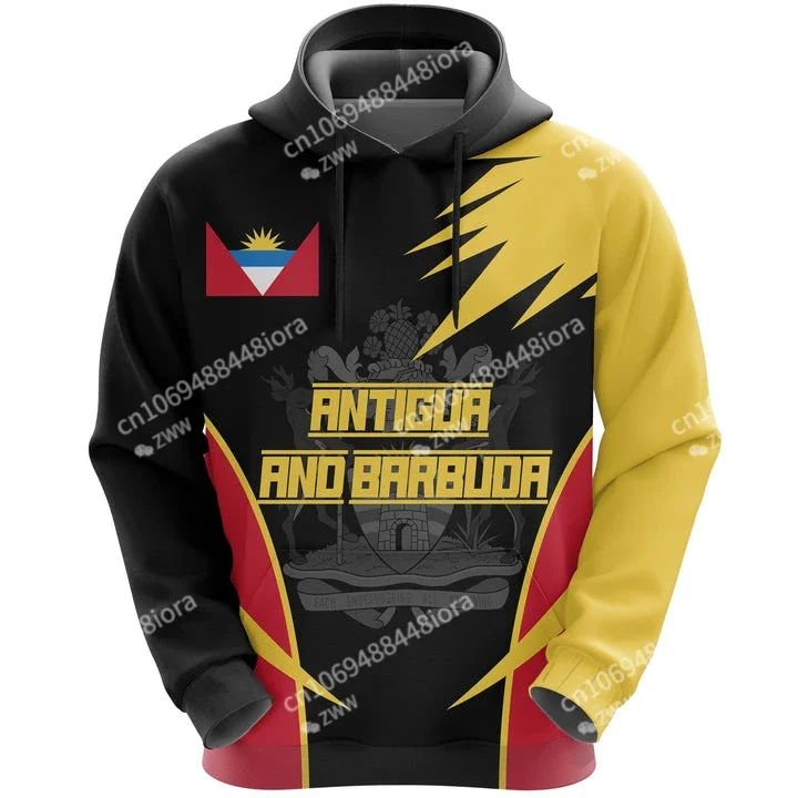

2024 New Antigua and Barbuda Flag 3D Hoodie Casual Men's Fashion Pullover Hoodie Men's and Women's Pullover Top