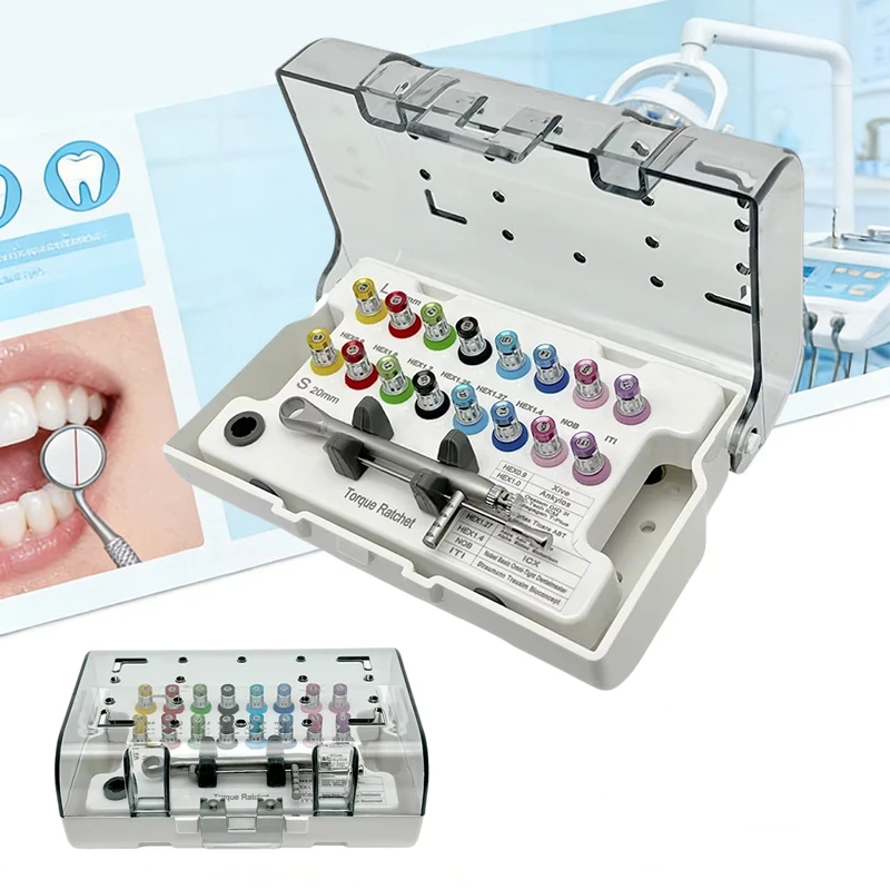 Dental-Prothetik-Drehmomentschlüssel-Set, Implantat-Schraubendreher, Universeller Handtreiber-Kasten
