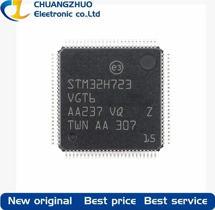 

1Pcs New original STM32H723VGT6 1MB 564KB FLASH 80 1.71V~3.6V ARM-MSeries 550MHz LQFP-100(14x14) Microcontroller Units