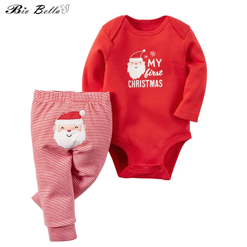 

Newborn Christmas Clothes Sets Xmas Santa Claus Suit Bebes Brand Clothing Set Tops+Pant 2pcs Boys Christmas Costume Kids Clothes