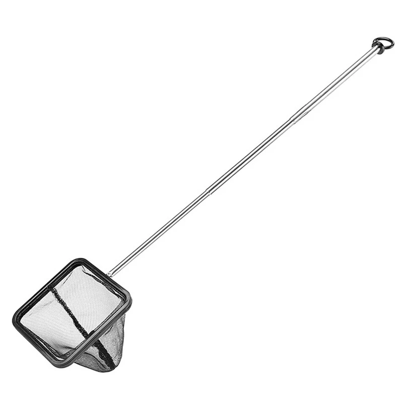 Épuisette De Pêche Avec Manche Télescopique Pliable En Acier Inoxydable Pour Poissons Et Crevettes Dans Aquarium, Aquarium, étang, Ruisseau (rouge