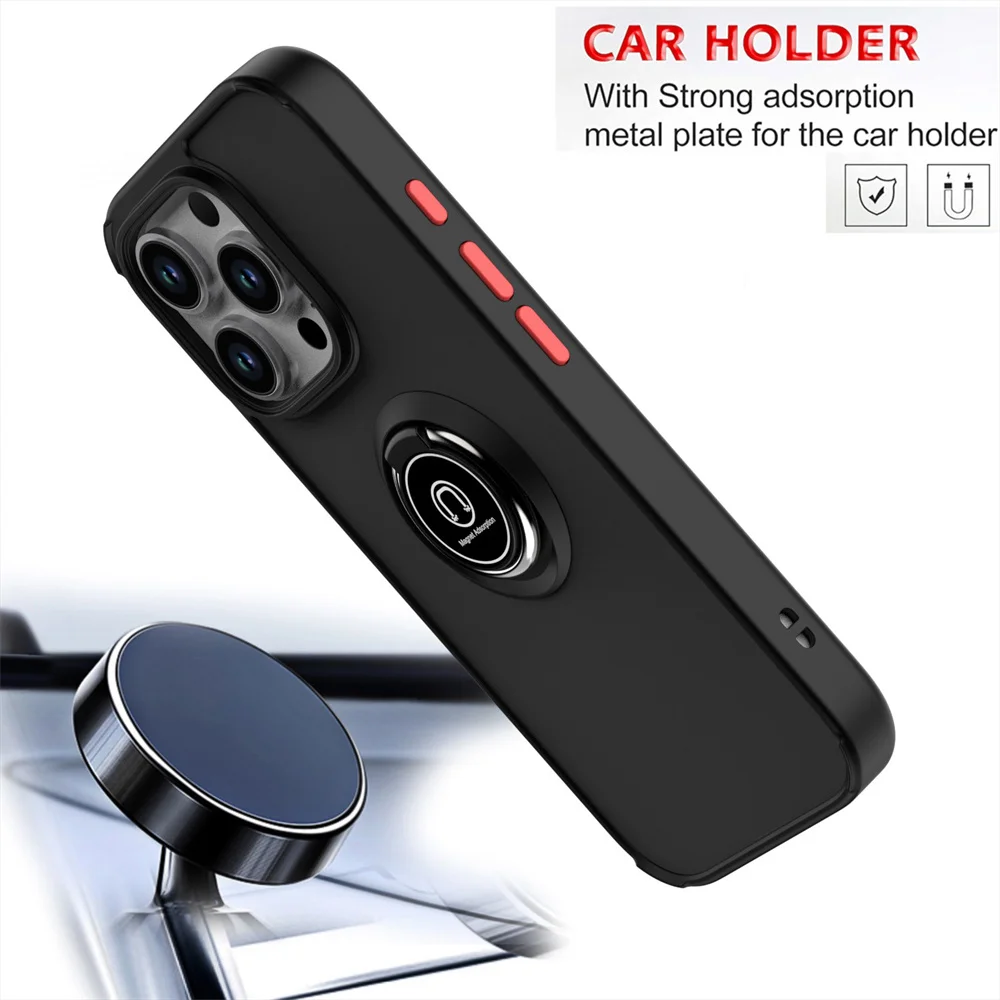 Matte Magnetic Stand Phone Case with Frosted Solid Color Finish