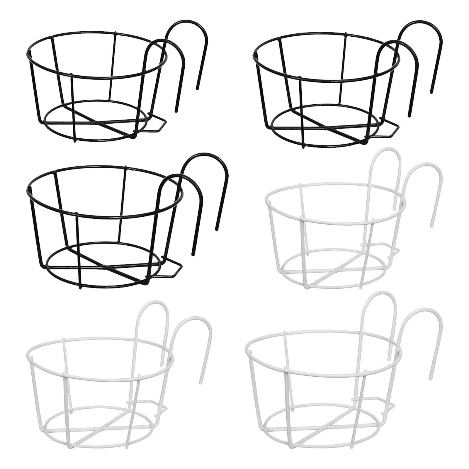 Iron Art Rack Round Metal Hanging Baskets for Outdoor Home Fence