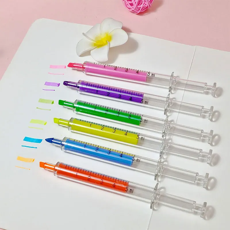 문구 주사기 펜, 간호사 펜, 형광 바늘 튜브, 수채화, 나이트 라이터 펜, 60 개