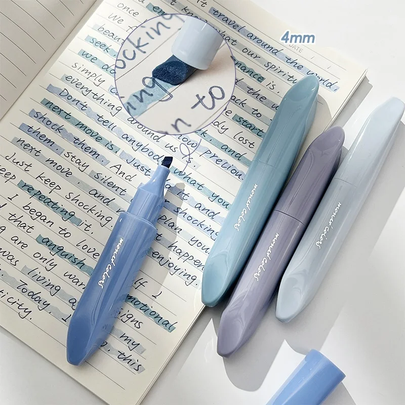 4pcs Monet Colors Highlighter Marker Pens Lipstick Design Soft Brush Tip for Drawing Painting Office Liner School A7314 highlighter marker,highlighter pen,art marker,marker pen