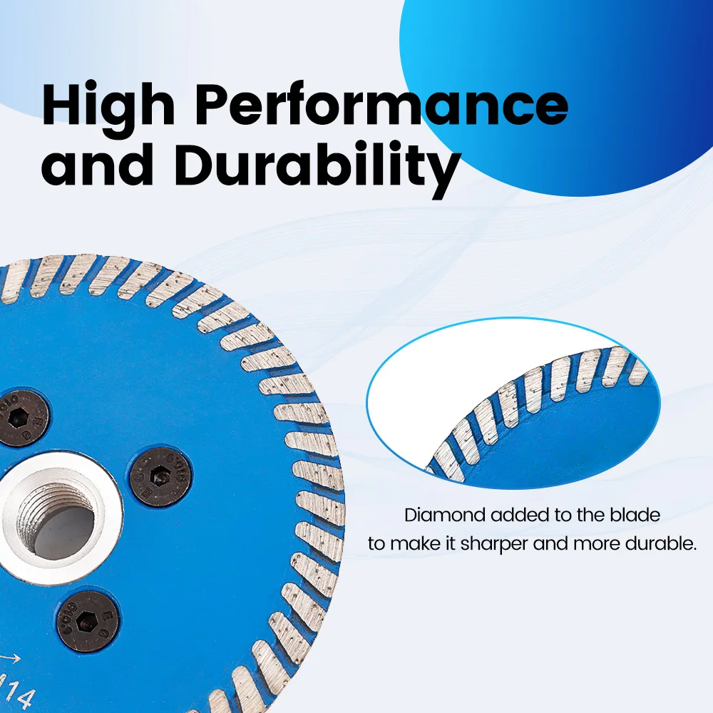 Mini Diamond Saw Blade with Removable Flange - Turbo Cutting Disc for Granite, Marble, Stone, and Concrete