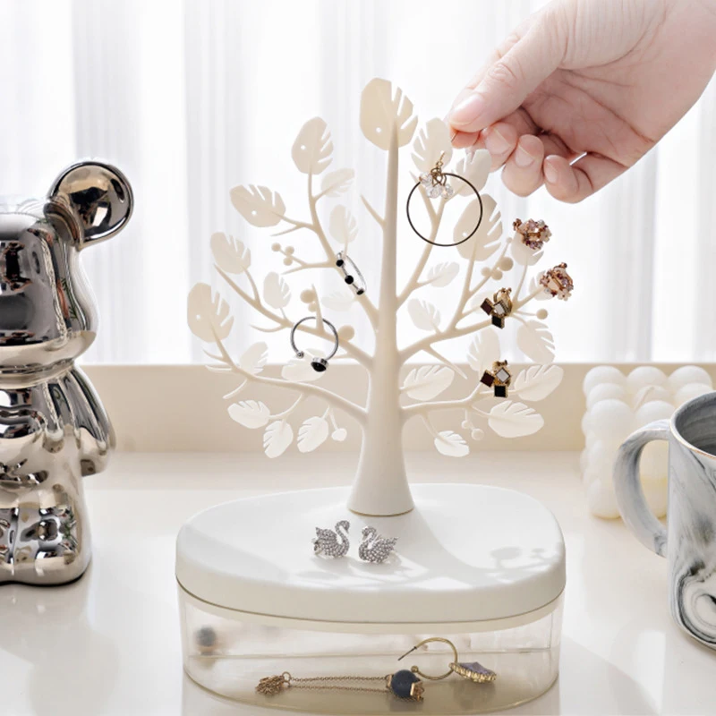

2024 Jewelry Storage Box Chrismas Gift Organizer Christmas Wresth Novel Branch Rack Plastic Hanging Tree Stand Make Up Tray