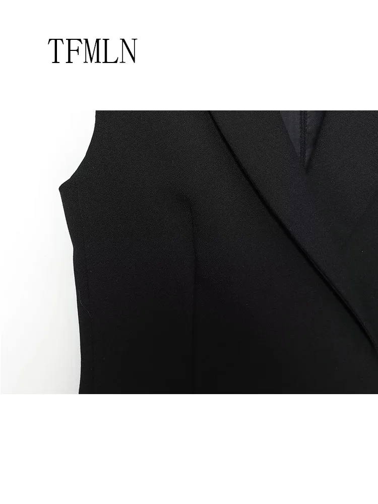 Elegant 2026 Spring Summer Causal Mini Dresses For Women Chic Back Zipper V-neck Slim Party Dress Simple Pockets Short Dresses