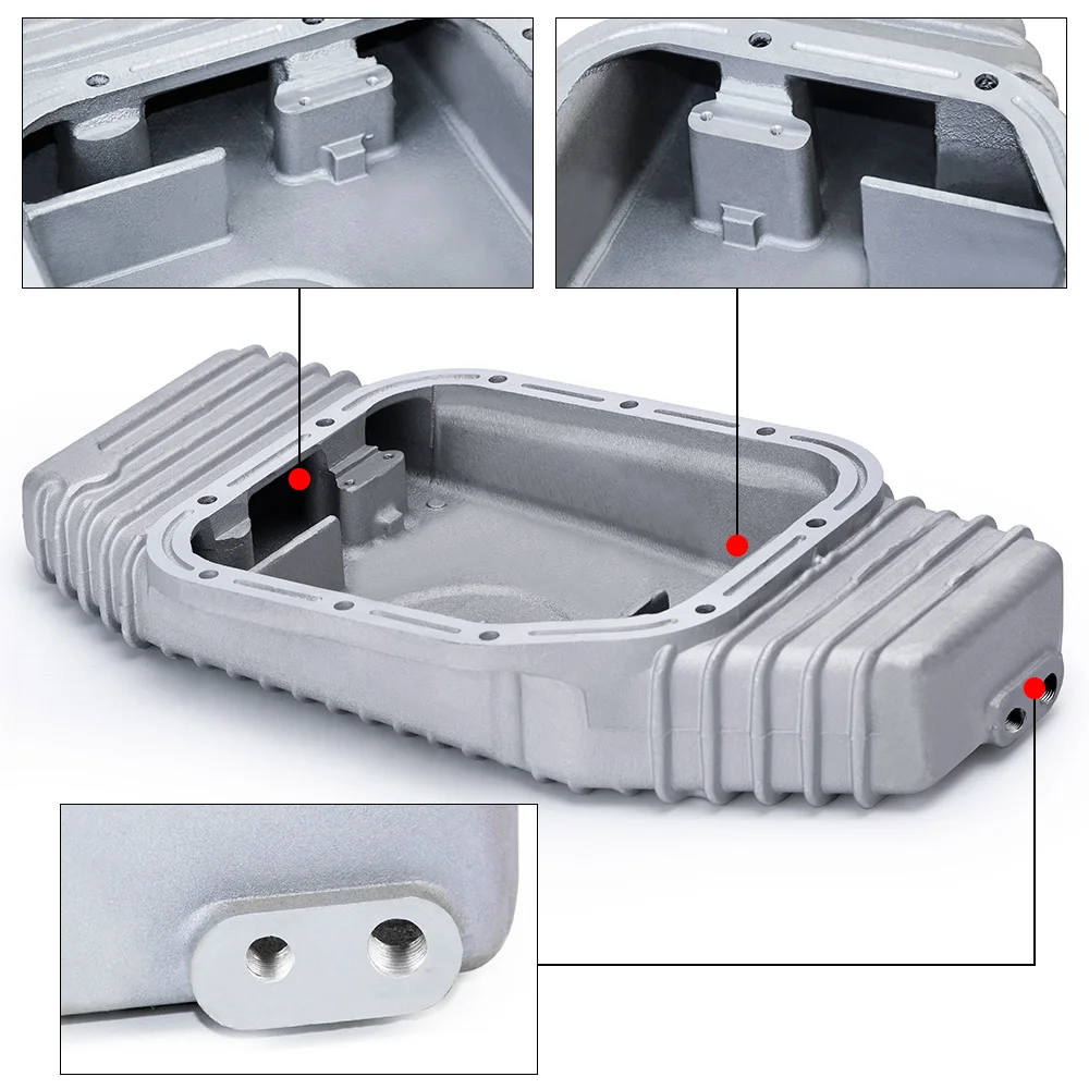 LIZHI-High Capacity Cast Aluminium Baffled Oil Sump Pan Upgrade For 89-02 Nissan SR20 SR20DET S13 S14 S15 Silvia 240SX 180SX oil drain pan