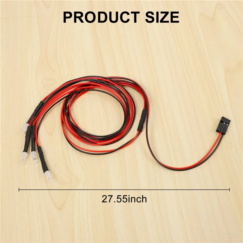 4 Led Light Kit 2 White 2 Red 3Mm Headlights For 1/24 Rc Crawler Car Axial Scx24 90081 Axi00002 Upgrade Parts