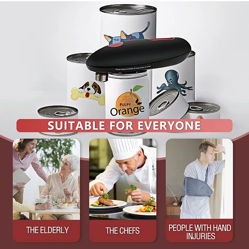 Ouvre-boîte électrique Mini One Touch Automatique Bords lisses Bocal Peut Toucher Pas de bords tranchants Ouvre-bocal portatif Outil de bar de cuisine_voghion.com