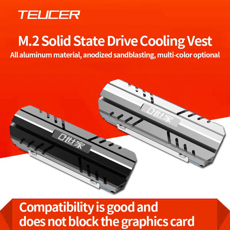 Teucer M.2 Nvme 2280 Ssd Dissipador de Calor Computador Unidade Estado Sólido Alumínio Colete Refrigeração - Imagem 4