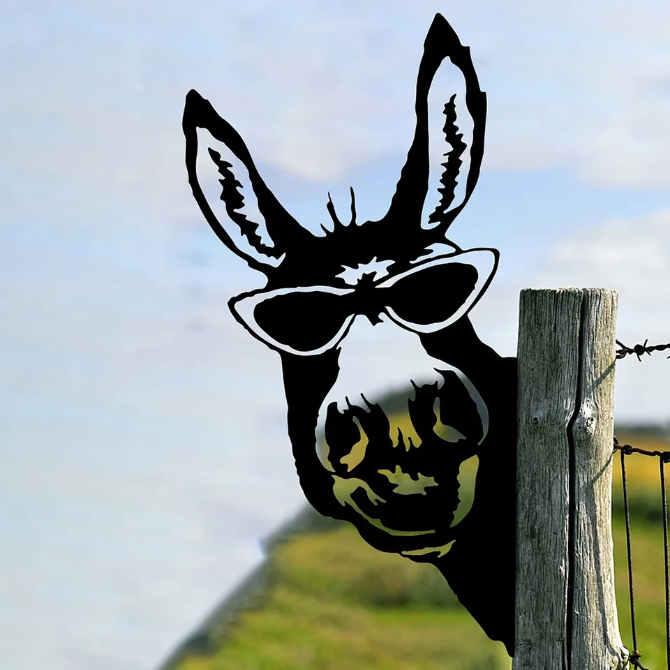 Silhouette in ferro a forma di asino, ornamento per recinzione da giardino  all'aperto, decorazione per la casa di arte della parete della decorazione  della fattoria per la decorazione della festa in giardino -, image size:960x960