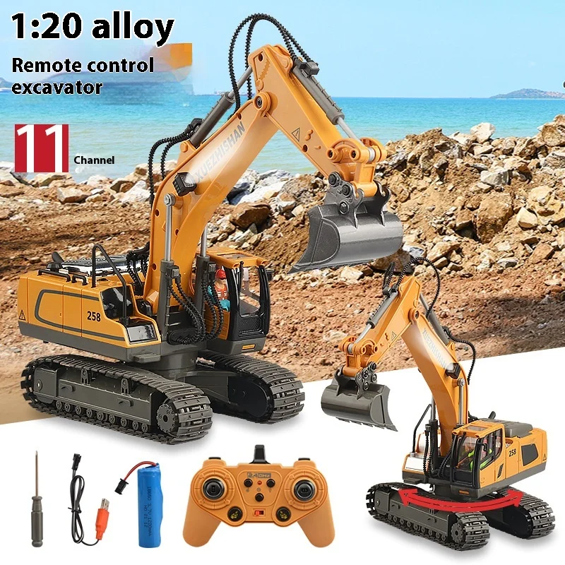 Children'S Large Alloy Remote Control Excavator 11 Channel Crawler Excavator Boy'S Engineering Remote Control Car Toy 2