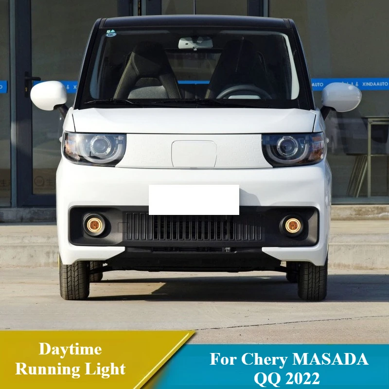 For Chery MASADA QQ 2022 Led Daytime Running Lights Dynamic Yellow Light Turn Signal Front Bumper Fog Lamp DRL Night Green detail image 2