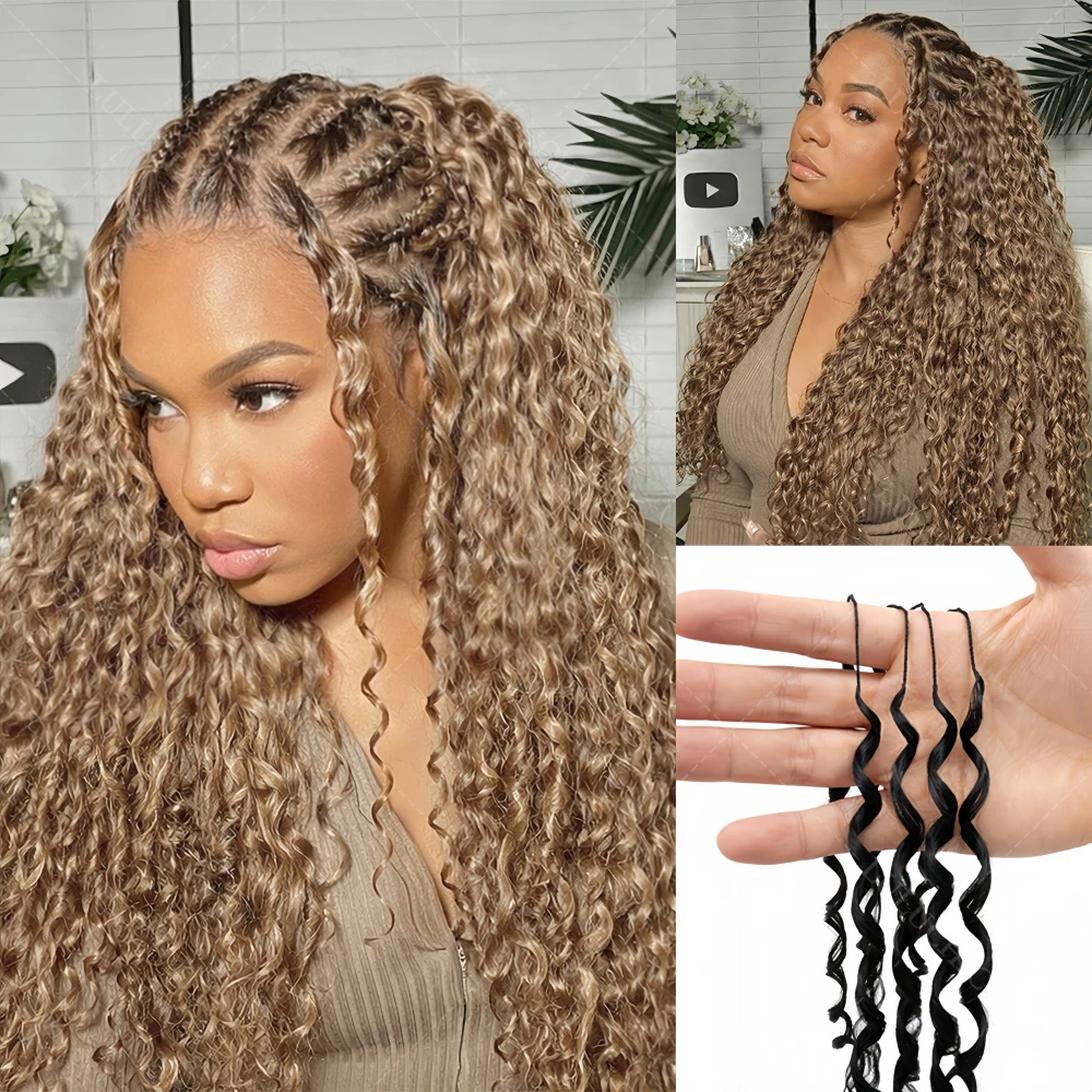 Blonde Feather Crochet Bundles Human Hair Miracle Knots Deep Wave Extensions Lightweight Pre Separated Crochet Hair For Braids 1