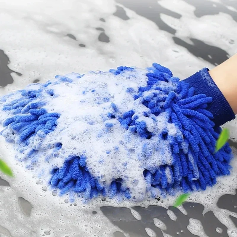 Microfiber Gloves 1/5pcs Car Wash Gloves Ultra Absorbent Wash Car Sponge scratch Free Microfiber car cleaning Tool