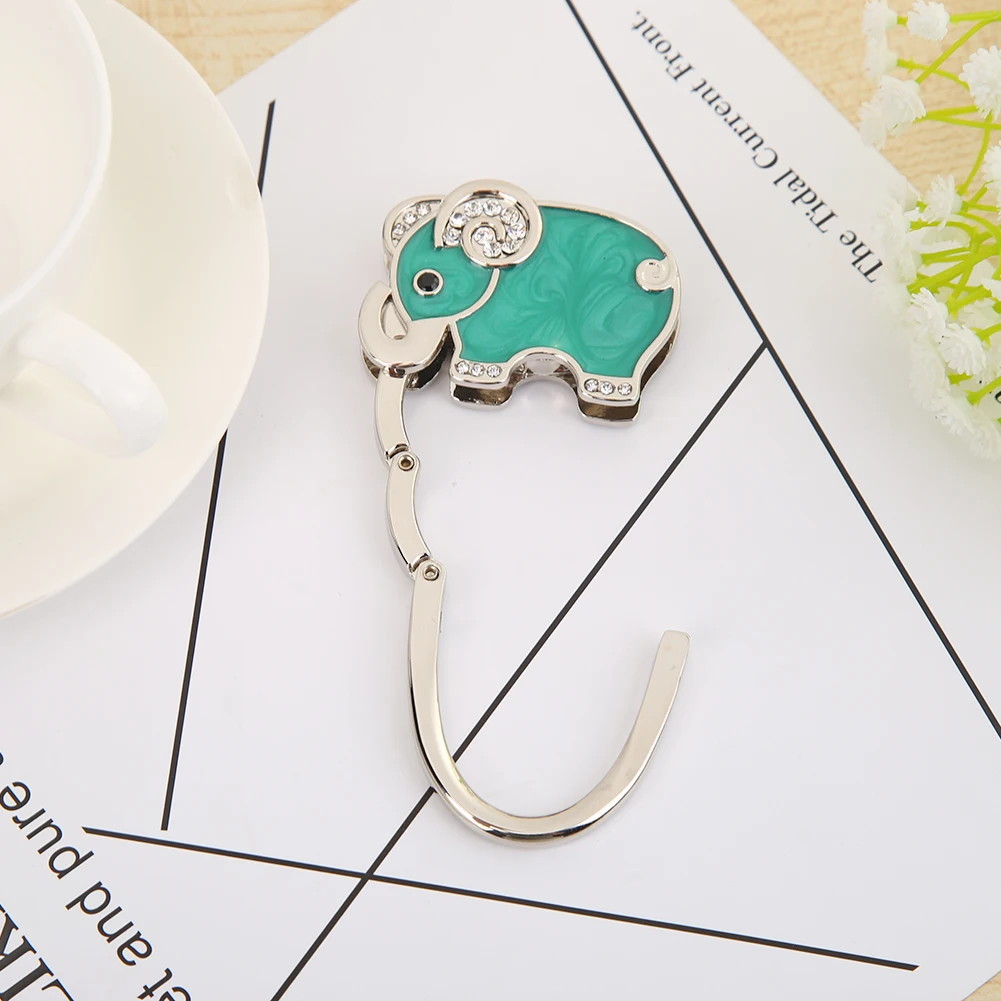 Zinc Alloy Table Hooks Elephant Shape Foldable Bag Hook Hanger Handbag Holder