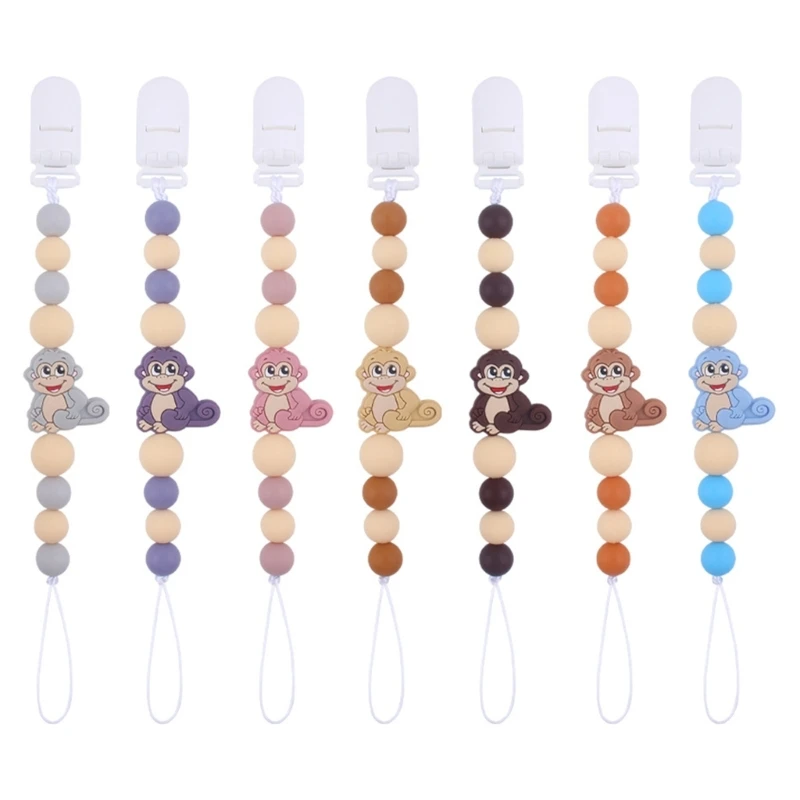 

Pacifier Clip Silicone Chain Cartoon Character Pacifier Clip for Boys & Girls