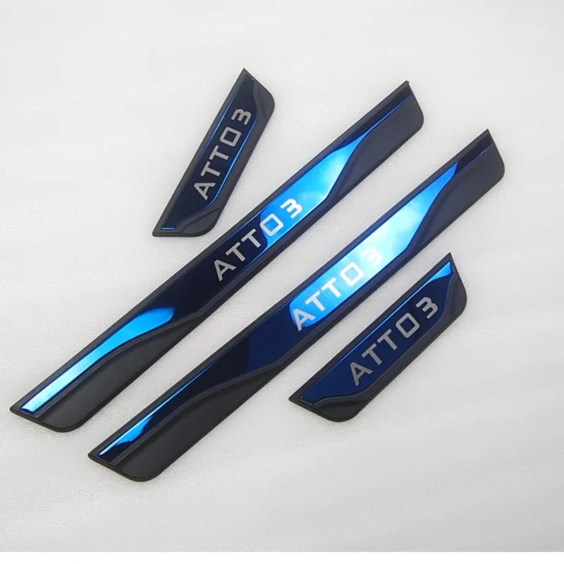 For BYD ATTO 3 Atto 3 car styling 4pcs Welcome Pedal Car Scuff Plate Pedal Door Sill Pathway Auto Parts Accessories