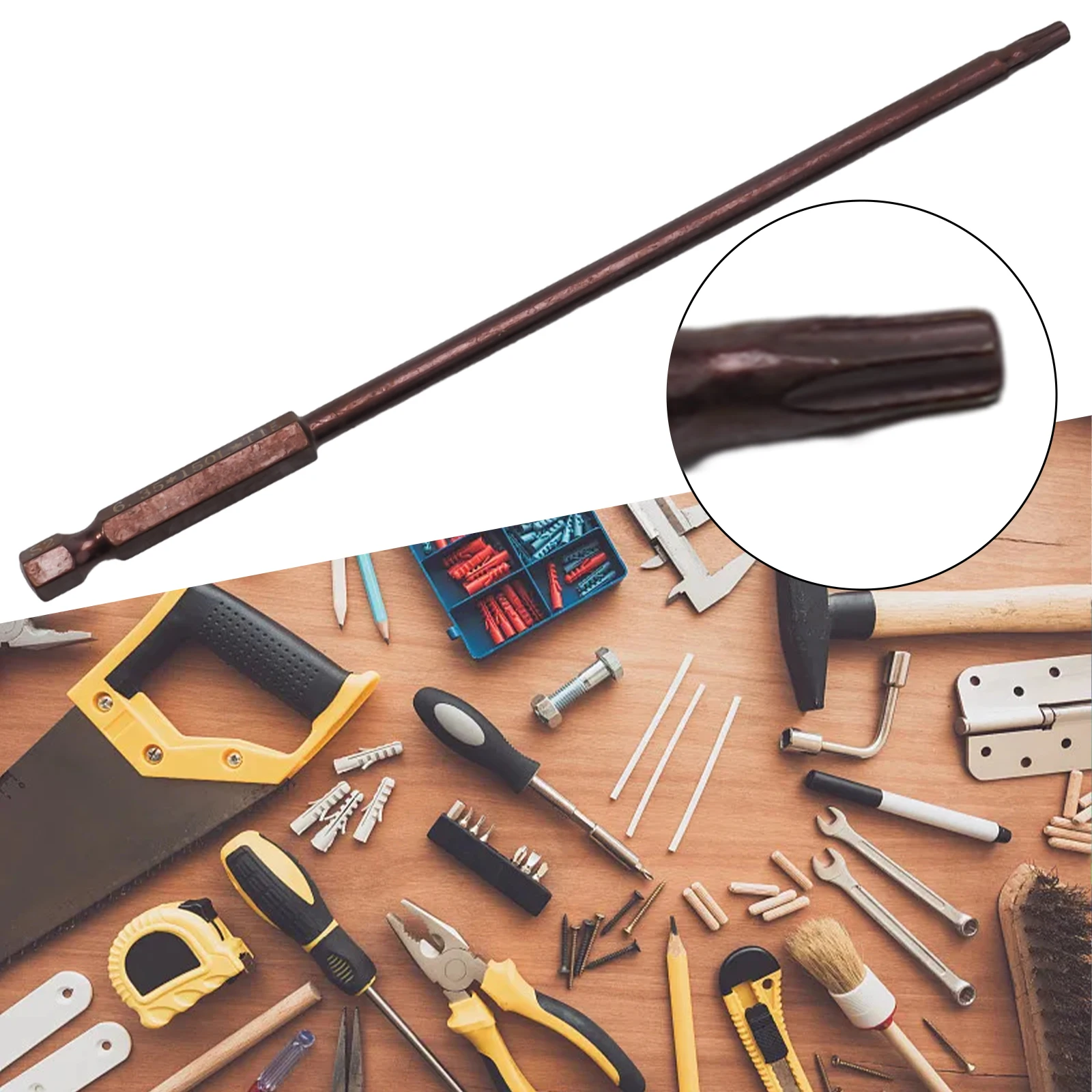 

150mm Torx Screwdriver Bit Magnetic Batch Head Cross Screwdriver Drill Bit With Hole Hex Shank Screw Driver Hand Tools