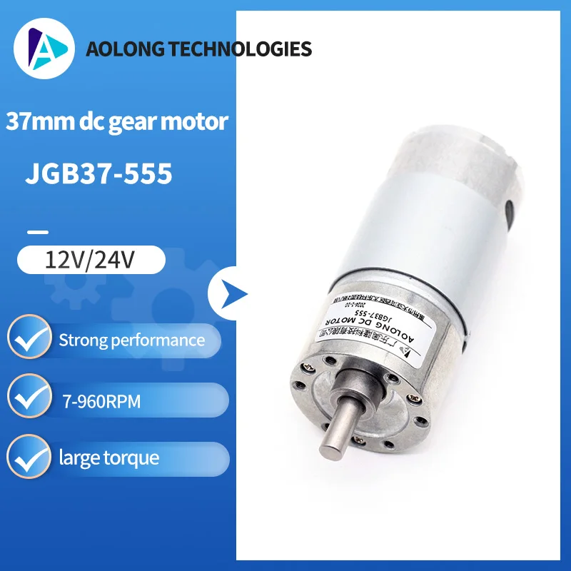

JGB37-555 37 мм Малогабаритный двигатель постоянного тока с высоким крутящим моментом Малогабаритный редукторный двигатель постоянного тока дл...