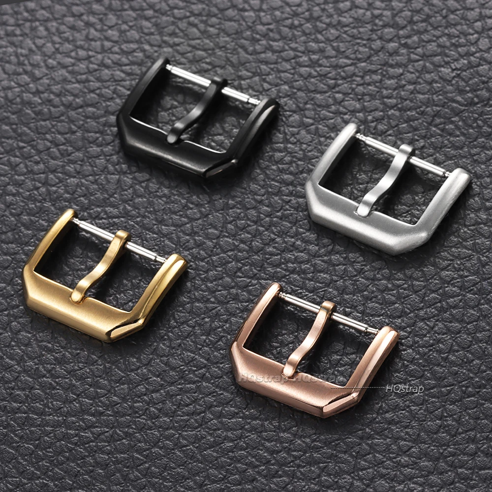 Stainless Steel Brushed Matte Watch Strap Buckle - Silver, Black & Gold