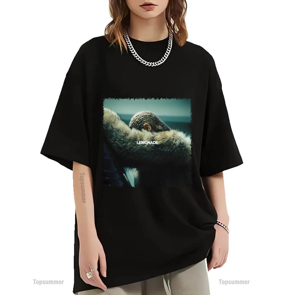 

Beyoncé Lemonade Album Tour T Shirt Simple Streetwear Oversized T-Shirt Couples Pop Fashion Graphic Print Tshirts