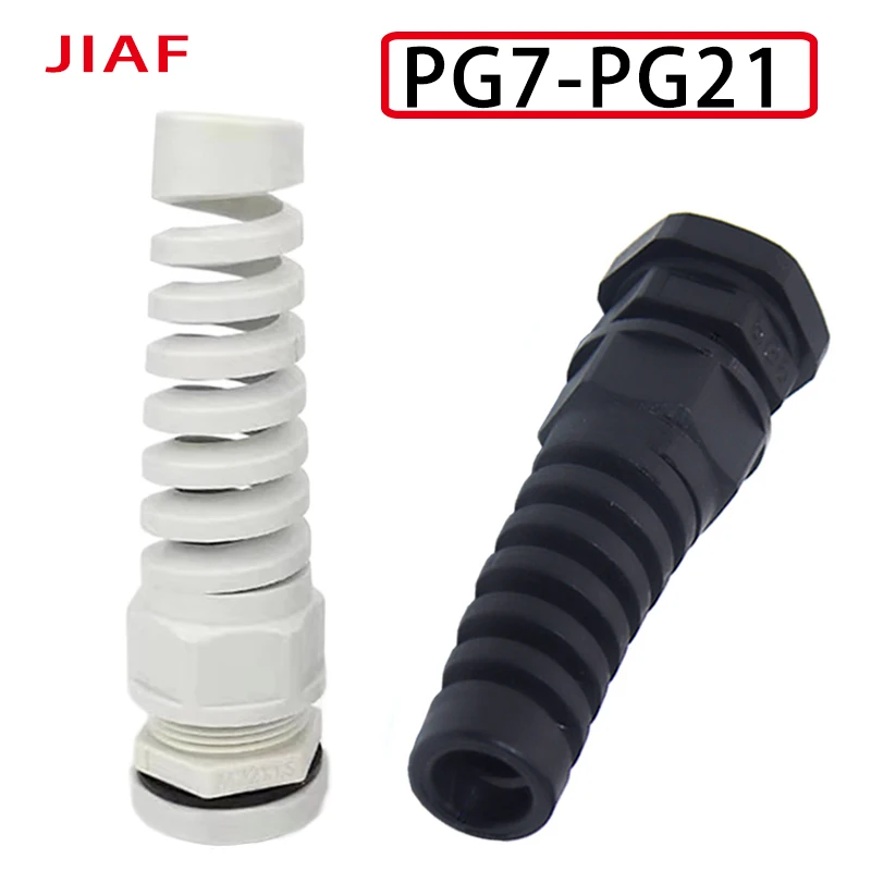 5Pcs Waterproof Cable Gland PG7 Plastic Anti-Bending Joint M12 Nylon PA66 Torsion-proof Joint PG9/11/13.5/16/19/21 Connector