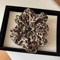 korea fashion Leopard print oversized scrunchie for women elastic big hair tie girls black hair rubber bands Retro hair rope - Image 6