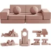Kids Couch, 12PCS Fold Out Toddler Couch with 2 Balls and Tunnel, Modular Kids Couch for Playroom, Kids Play Couch 1