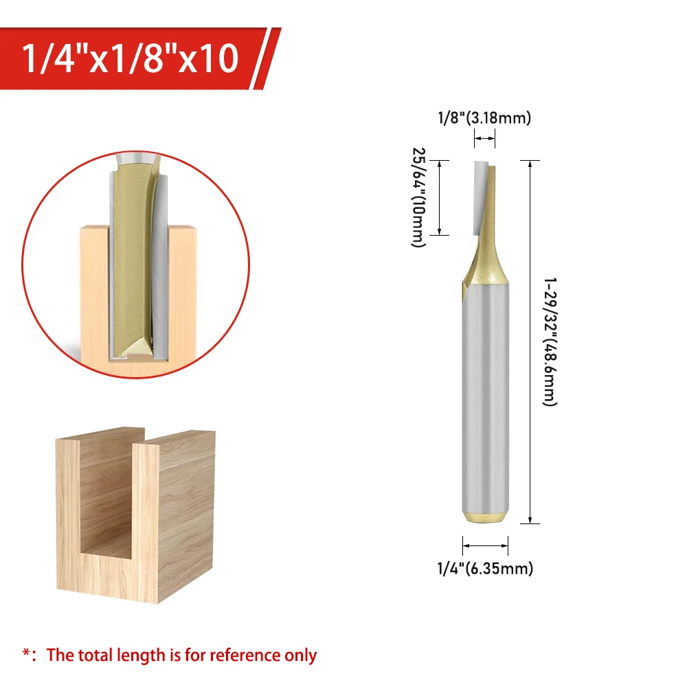 AURWOF 1 Stück 6 mm 1/4 1/2 Schaft Gerader Fräser Holzbearbeitungswerkzeuge Holzfräser für CNC-Trimmung H060020 – Detail 20