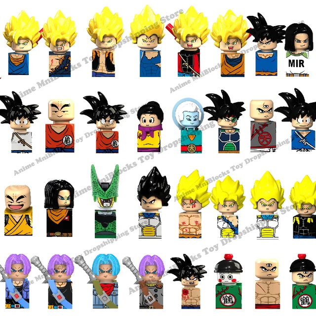 KT1007 KT1009 KT1011 KT1020 KF6142 Dragon Ball Z Goku Vegeta Trunks Kuririn Mini Action toy Figures Kids Assemble dolls Gifts 1