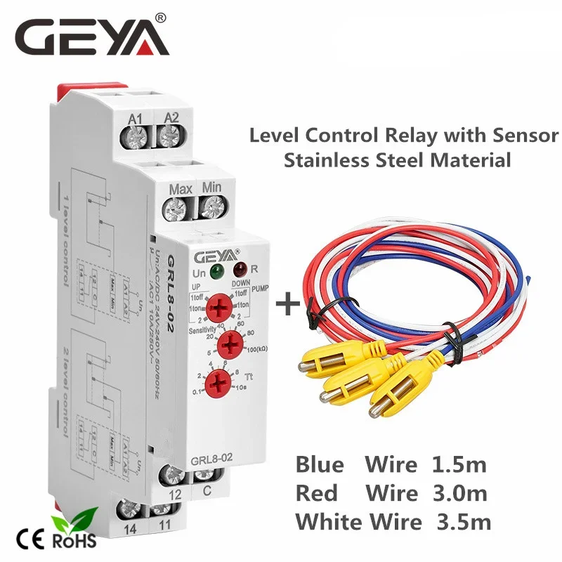 GEYA GRL8 Contrôle de Niveau de Liquide cite Contrôleur de Niveau de Liquide Électronique 10A AC/DC24V-240V