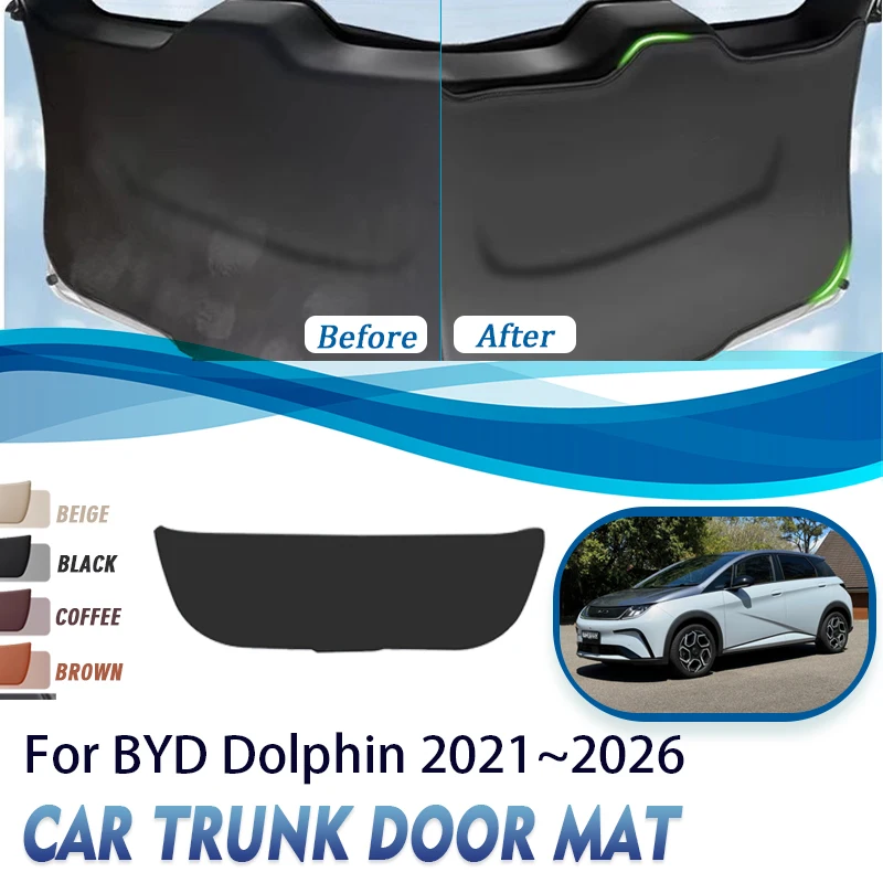 

Кожаные чехлы на двери для BYD Dolphin Plus 2021 2022 2023 2024 2025 2026, противогрязный ковер, коврики для задних ворот, аксессуары для салона автомобиля