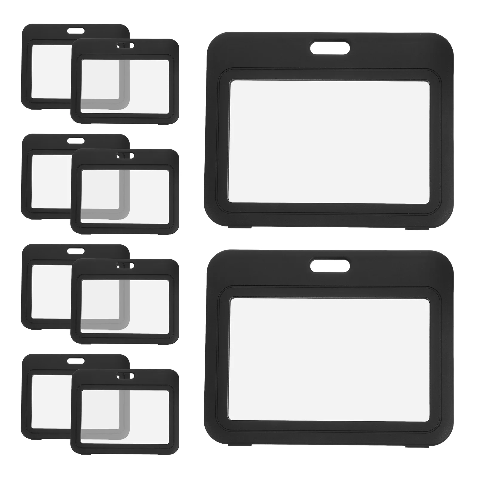 

10 Pcs ID Card Holder Sleeves Clear Plastic Double Sided Tag Cards Badge Cover Pp Student