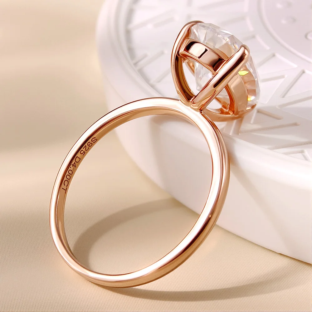OEVAS 1-4ct Pear Cut Moissanite Diamond Rings For Women 925 Sterling Silver Sparkling Wedding Band Party Fine Jewelry Gift