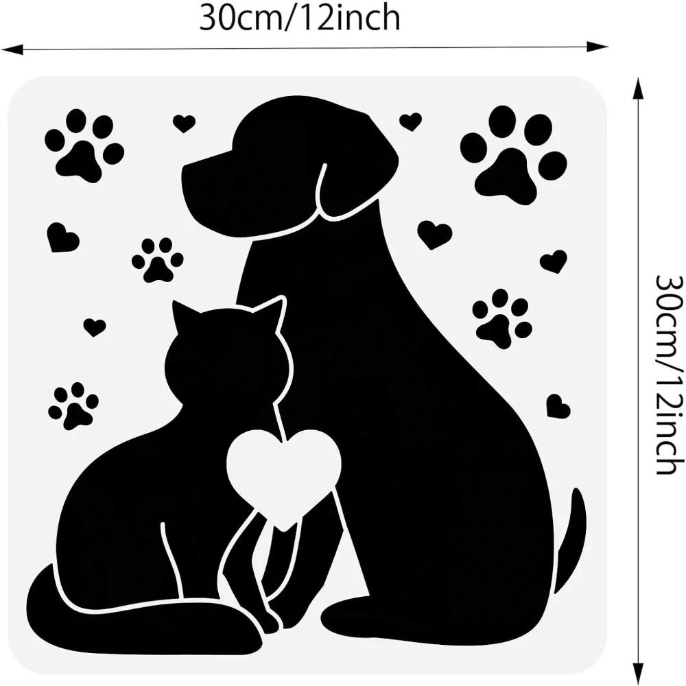 Pochoirs de peinture pour chien et chat 12x12 pouces, modèle de décoration  en plastique sur le thème des animaux de compagnie pour le bricolage, la  gravure, le Scrapbooking - AliExpress, image size:1000x1000