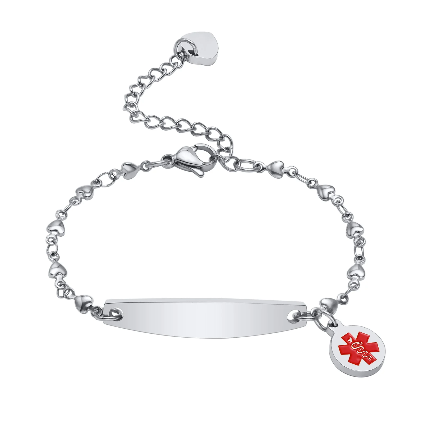 Bracciale Medicale Personalizzabile In Acciaio Inox - Avviso Medico ID, Chiusura Aragosta