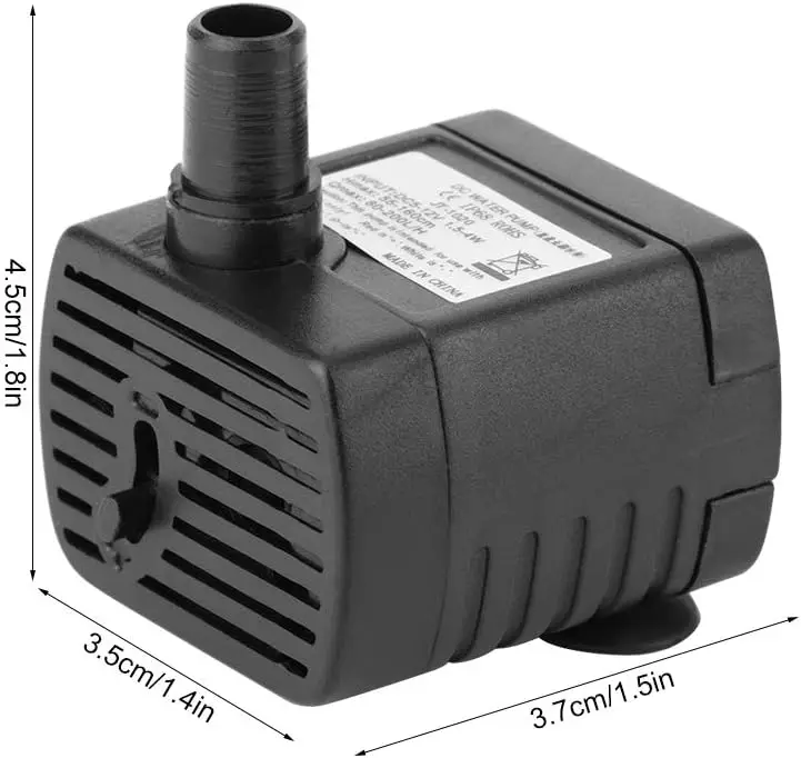 Fdit Water Pumps, Miniature Brushless DC for Aquarium Fountains Hydroponic