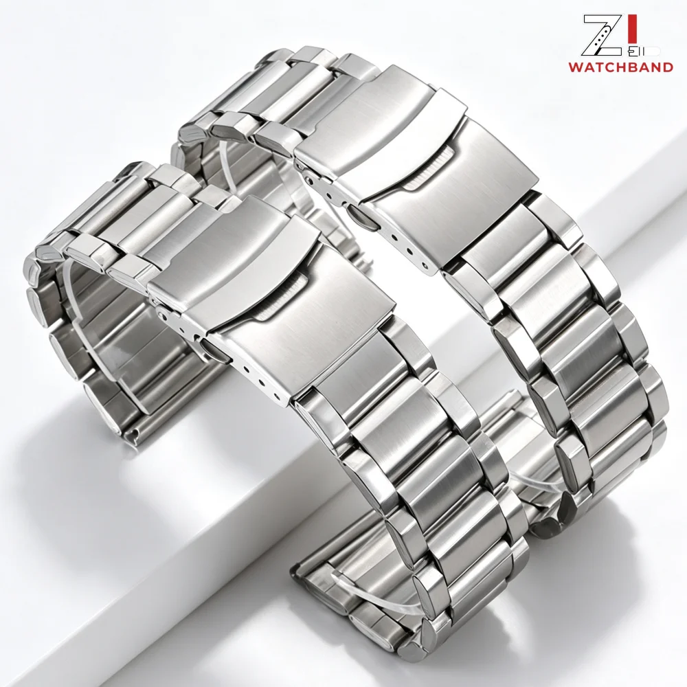Premium Stainless Steel Men's Sport Watch Band - Universal Metal Wristband Replacement Bracelet