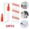 10PCS Caulking Gun Nozzles Spare Silicone Nozzle Silicone Tube With Red Nozzles Cap Sealing Cap Household Sealant Tool 1
