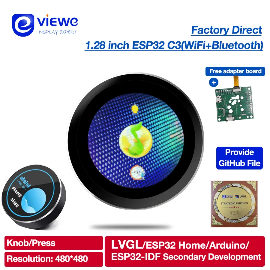 ESP32 Development BoardLVGL 1.28inch 1.5 OLED Knob Switch UART Smart Display Screen 1.28 inch IPS LCD TFT Module for Arduino oled display module lcd display module display module oled development board