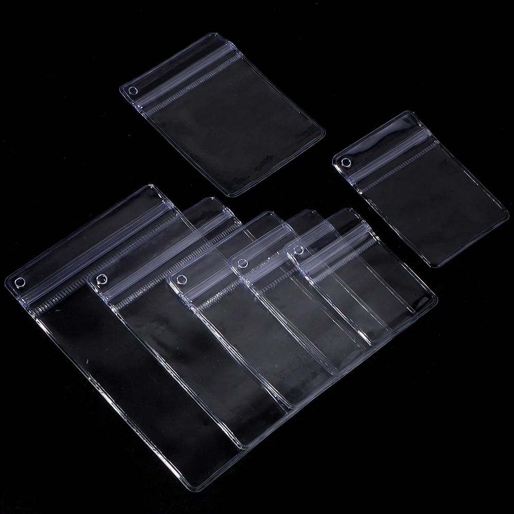 10Pcs 멀티 사이즈 PVC 투명 보석 보관 가방 셀프 씰 가방 팔찌 목걸이 반지 포장 보석 디스플레이에 재사용 가능