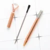 1 Pieces Metal Rose Gold Spinning Ballpoint Diamond Pen Stationery 4