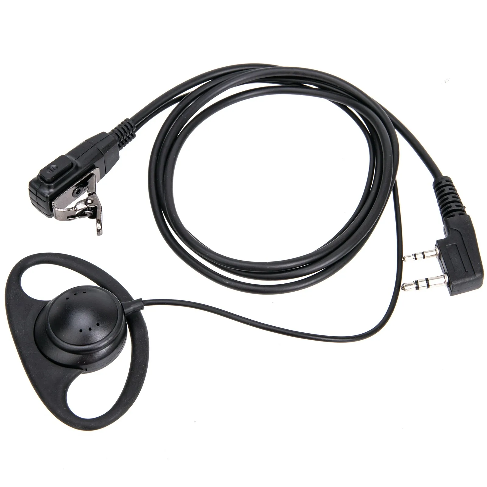 D Shape Soft Ear Hook Earpiece 2 Pin PTT with Mic Headset for UV-5R 888S 777S 666S BAOFENG Handheld Walkie Talkie Accessories