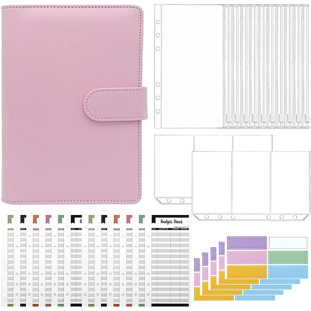 

Кожаный бумажник формата А6 с карманом для денег, карманами для бумаг, карманами для карт для наполнения наличными и планировщика