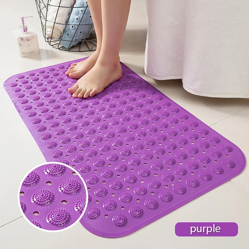 Super Absorbent Shower Bath Mat Bathroom Rug Anti-Slip Antibacterial Suction Cup Massage Foot Pad Bathroom Accessories Set